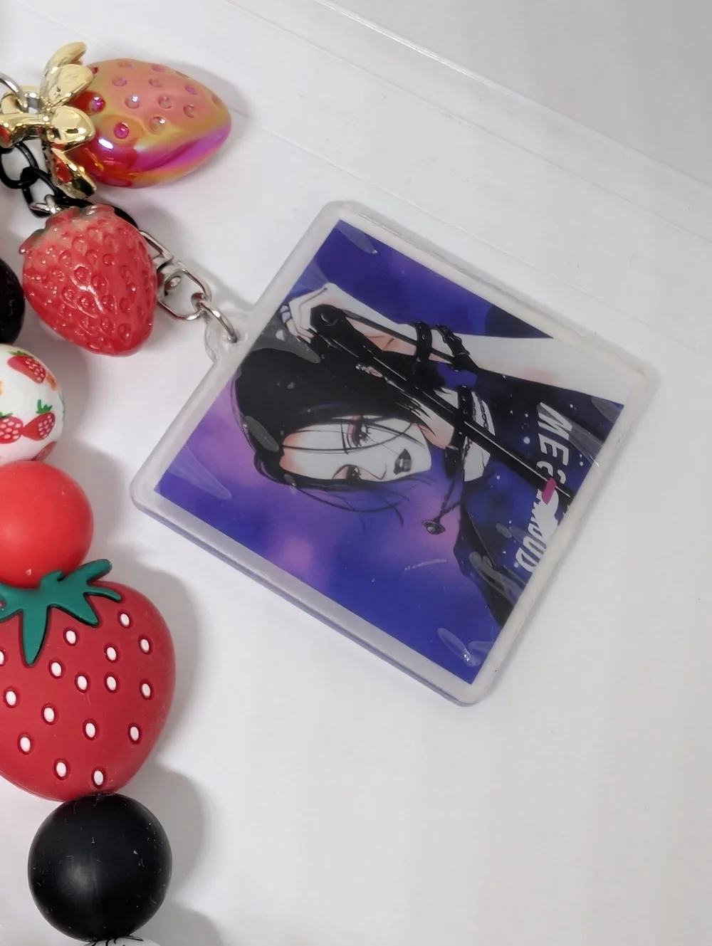 Handmade Long Nana Osaki Nana Anime Strawberry Keychain